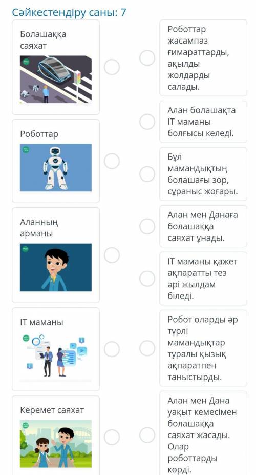 Болашаққа саяхатСәйкестендіру саны: 7 казахский язык​