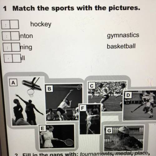 1 Match the sports with the pictures.