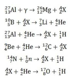Напишіть позначення, яких бракує в рівняннях ядерних реакцій