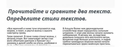 ТЕКСТ ЗАДАНИЯ ￼Прочитайте и сравните два текста. Определите стили текстов.￼1 текст - художественный 