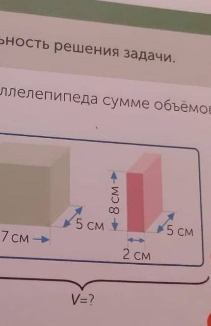 Проверь равен ли Объем параллелепипеда сумме объемов его частей​​