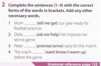 Complete the sentences (1-4) PLEASE HELP