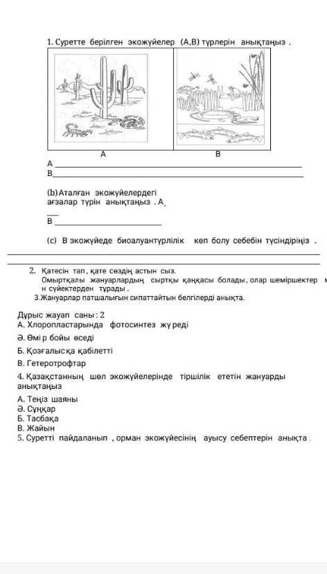 за ответ 6 класс жаратылыс танудан ​