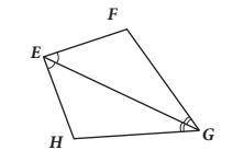 Известно, что ΔEFG = ΔEHG, EF = 7 см, HG = 10 см. Запиши длину отрезков FG и EH. ответ: FG =  см, EH