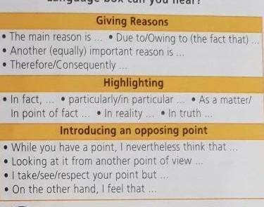 Which of the phrases in the Useful Language box can you hear? Listen to the dialogue again.​