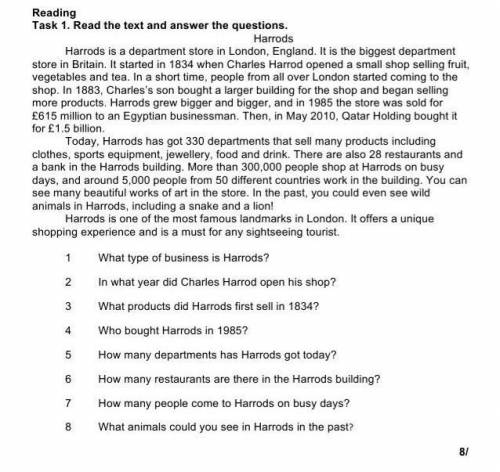 1 What type of business is Harrods? 2 In what year did Charles Harrod open his shop?  3 What product