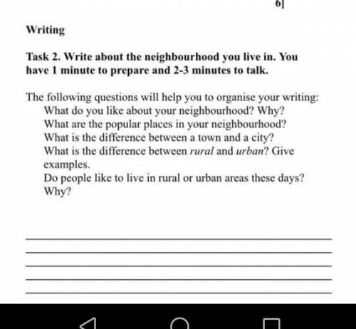 Write about the neighbourhood you live in. ​