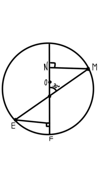 Дано: СD - діаметрЕМ - хордаМN+EF=16смкут МNA=90°, кут EFA=90°Знайти: МЕ​​