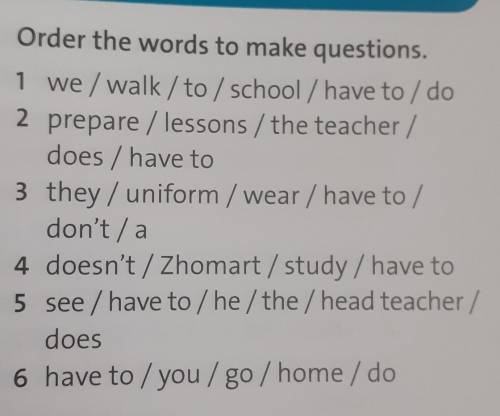 Order the words to make questions ​