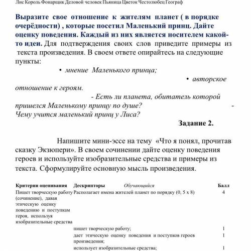 Выразите свое отношение к жителям планет ( в порядке очерёдности) , которые посетил Маленький принц.