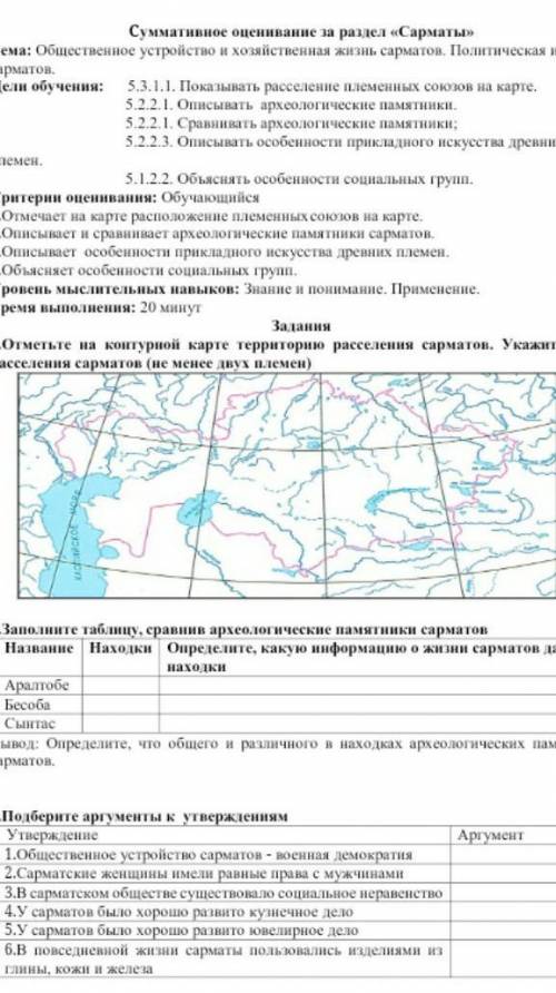 Сор по историю Казахстана 5 класса ​