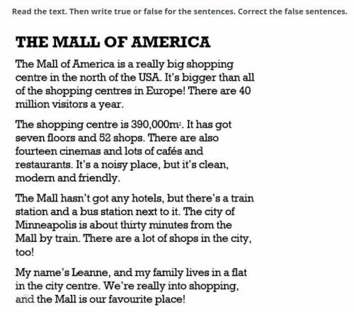 1.There are some bigger shopping centers in Europe 2.There are some cinemas in the Mall 3.￼ The Mall