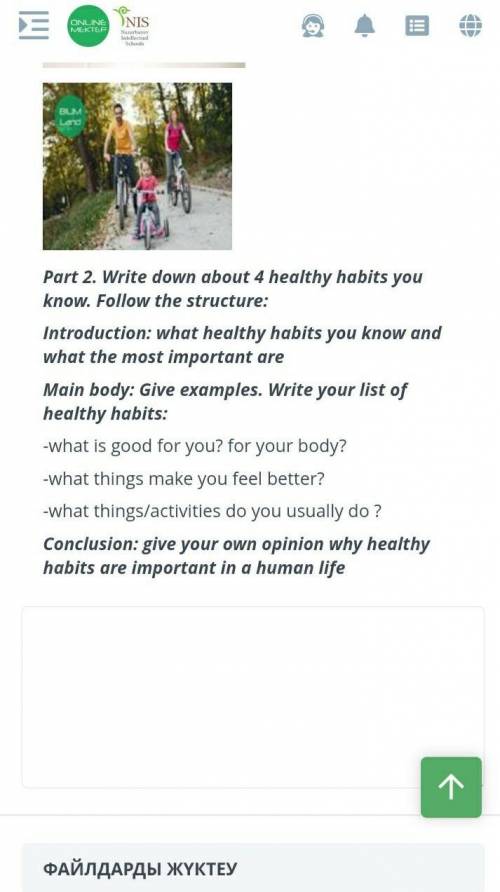 Summative assessment for the unit “Healthy habits?​