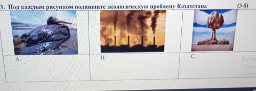 (36)3. Под каждым естествознание подпишите экологическую проблему Казахстана​