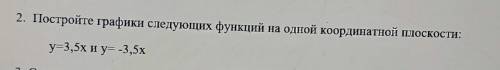 Постройте графики следующих функций на одной координатной плоскости Y равно 3/5 X и Y равно - 3/5 X​