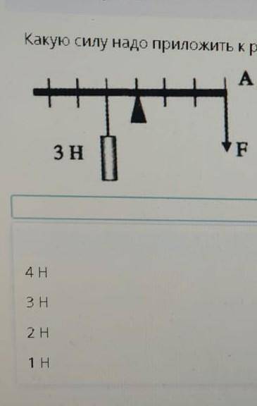 Физика хелп у меня сор:Какую силу нало приложить чтобы уравновесить рычаг?​