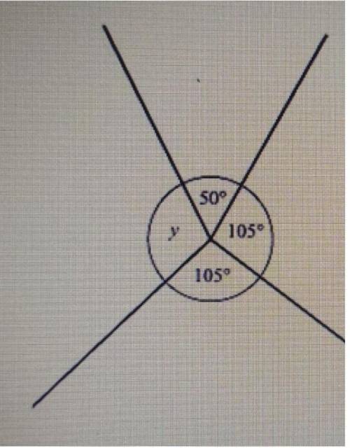 Найдите у(Полный угол равен=360°)​