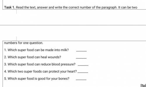 Task 1. Read the text, answer and write the correct number of the paragraph. It can be two numbers f