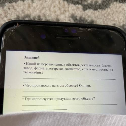 Задание3 • Какой из перечисленных объектов деятельности (завод, завод, ферма, мастерская, хозяйство)