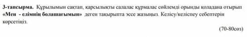 3-тапсырма. Құрылымын сақтап, қарсылықты салалас құрмалас сөйлемді орынды қоладана отырып «Мен - елі