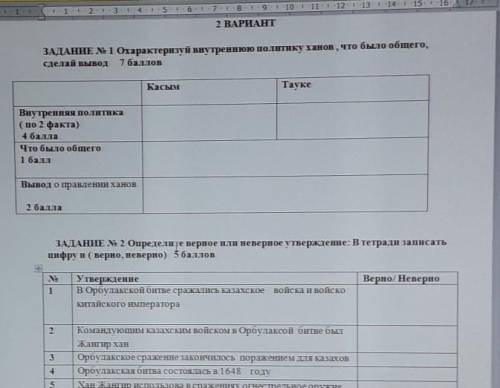 ЗАДАНИЕ No 1 Охарактеризуй внутреннюю политику ханов , что было общего, сделай выводвывод тКасымТаук