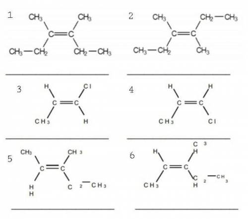 Определите цис- и транс-изомеры, назовите их по номенклатуре IUPAC.