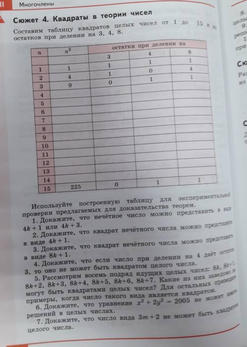 Напишите всё, что знаете по теме: квадраты в теории чисел​