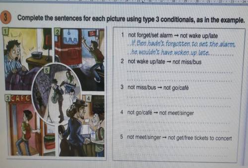 Complete the sentences for each picture using type 3 conditionals, as in the example ​