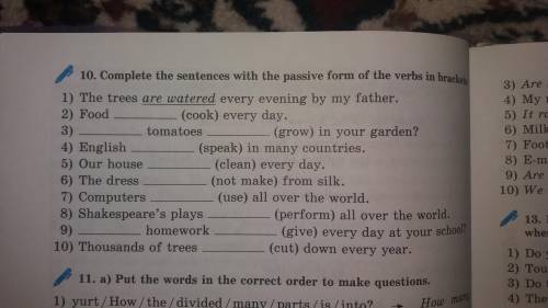 . Complete the sentences with the passive form of the verbs in brackets.