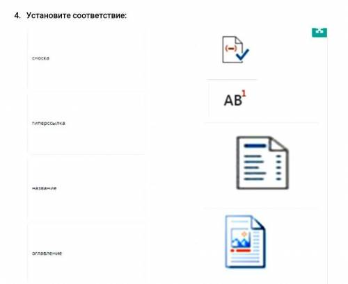 Установите соответствие. сноска, гиперсслыка​