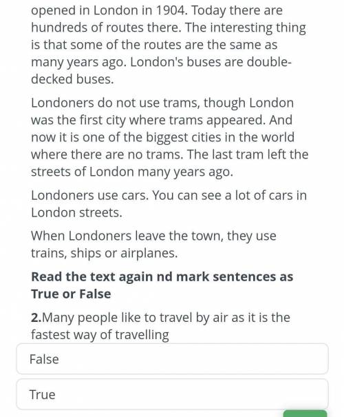 Read the text again nd mark sentences as 2.Many people like to travel by air as it is the True or Fa