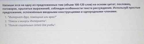 1. Интернет-друг или враг?” 2. Плюсы и минусы Интернета.3. Польза социальных сетей для учебы. ​