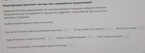 Какую функцию выполняет частица ни в приведенных предложениях ​