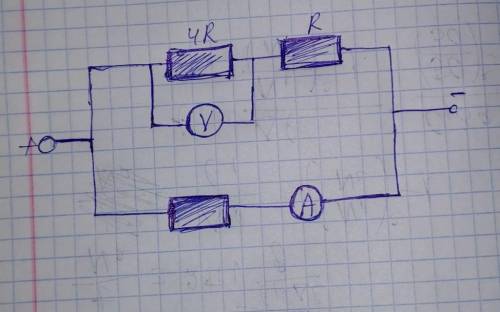 Показанием вольт метра 24 В, амперметра 5 А. Найти сопротивление в Ом-ах ​