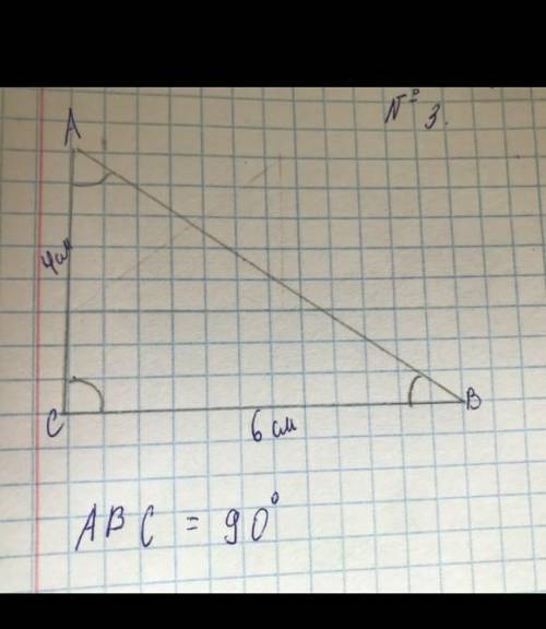 Построй прямоугольный треугольник со сторонами 6 см 4 см ​