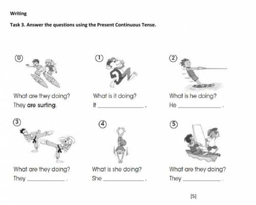 Answers the questions using the Present Countinuos Tense​