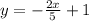 y=-\frac{2x}{5}+1