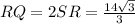 RQ = 2SR = \frac{14\sqrt{3} }{3}