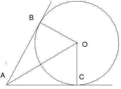 Дано: ∢ OAC = 20°. Вычисли: ∢ ABO = ? °; ∢ AOC = ? °.