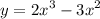 y = {2x}^{3} - {3x}^{2}