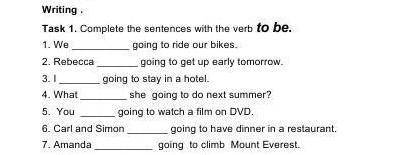 Complete the sentences with the verb to be ​