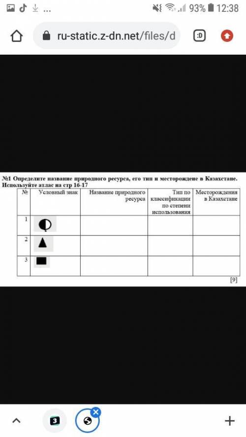 Определите название природного ресурса, его тип и месторождеие в Казахстане. Используйте атлас на ст