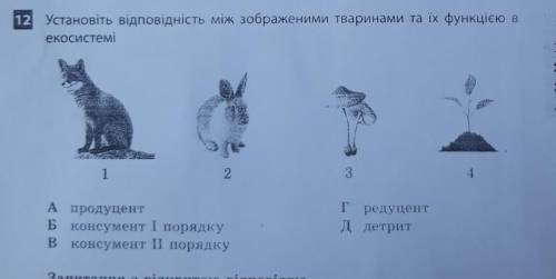 Установіть відповідність між зображеними тваринами та їх функцією в екосистемі ​