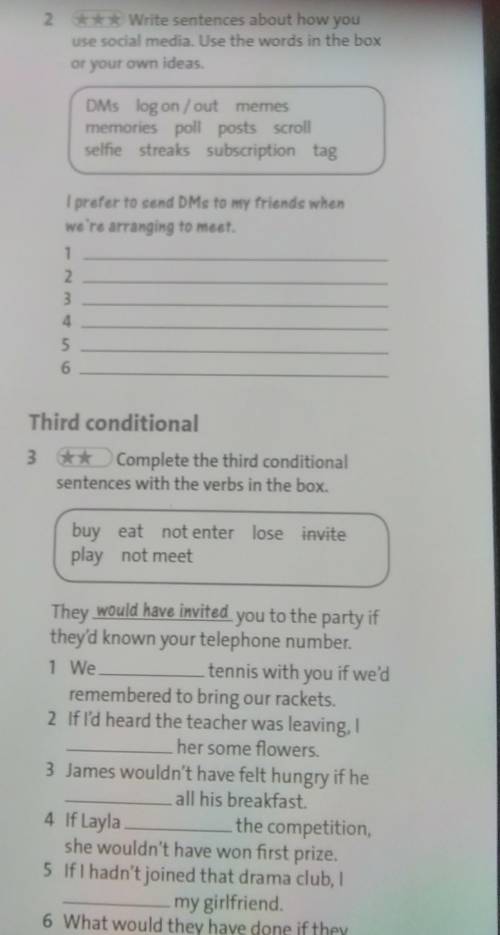 Third conditional 3 * Complete the third conditionalsentences with the verbs in the box.buy eat not