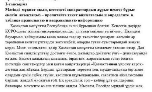 2-тапсырма Мәтіндегі нақты ақпараттарға қатысты сөз немесе сөз тіркестерін тауып , кестенің ішіне ор