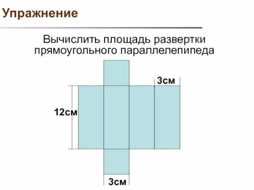 Вычислите площадь развёртки прямоугольного параллелепипеда