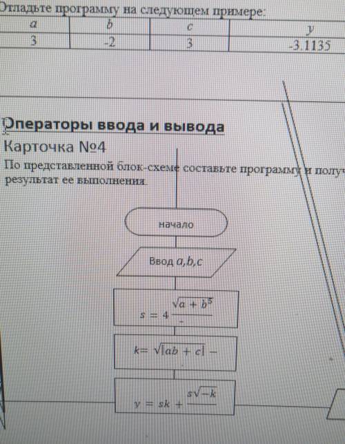 По представленной блок-схеме составьте программу и получите результат её выполнения. ​