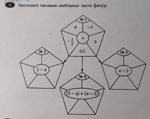 Заполните числами свободные части фигур:​