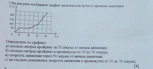 На ресунке изображён график зависимости пути от времени движения) Определить по графику:1) сколько м