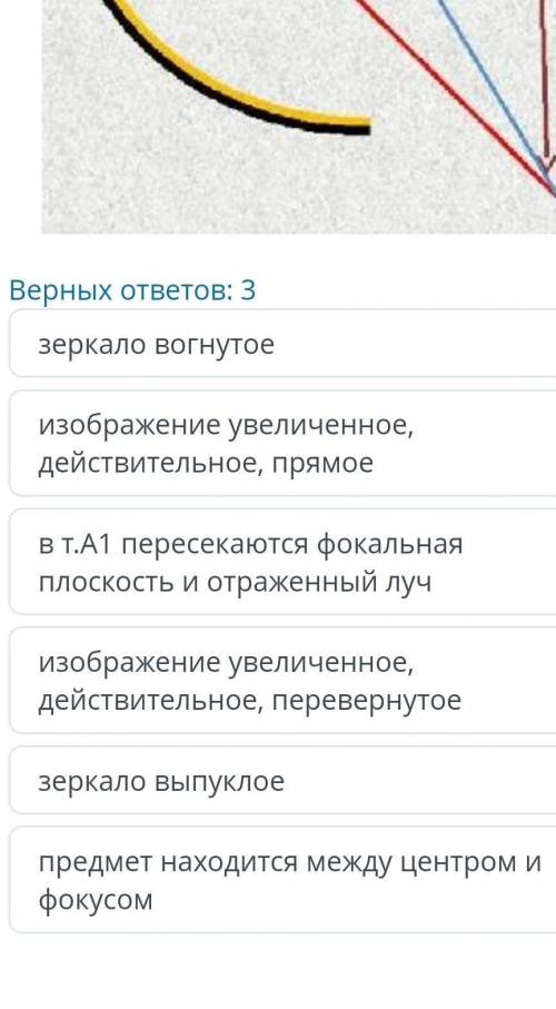Посмотрите на ход лучей в зеркале и выберите верные утверждения​